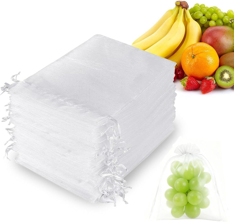 ZIMBLE Fruit Protection Net Bags 6x10 Inch (Pack of 30) Pack of 30 Grocery Bags(White)