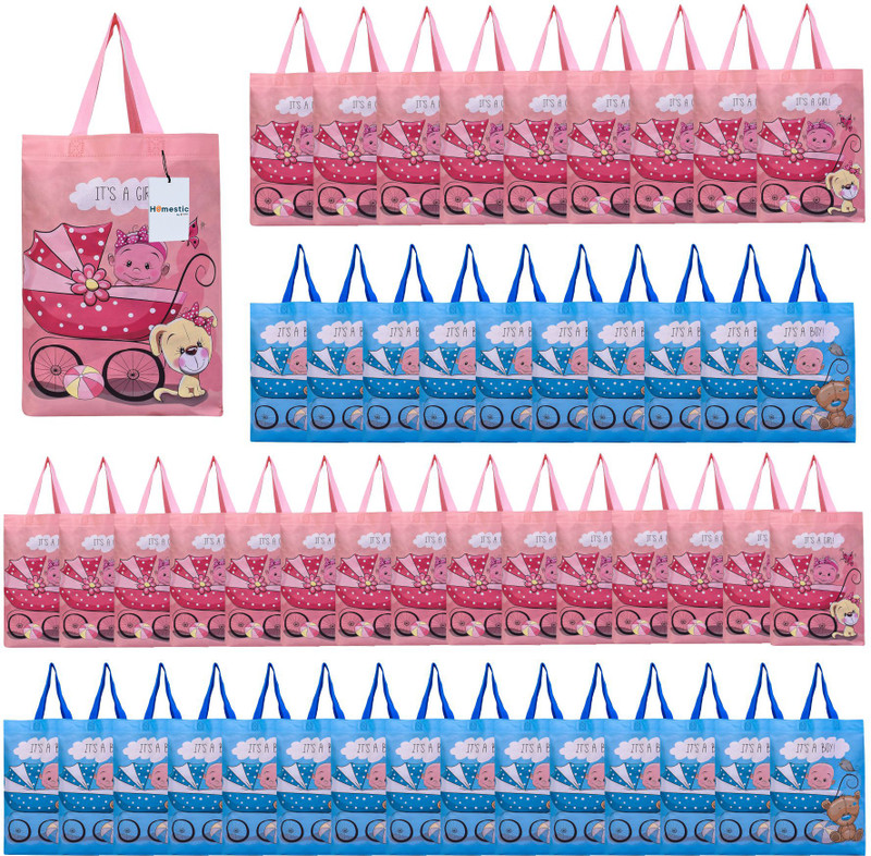 KUBER INDUSTRIES Reusable Shopping Bag With Handle|Baby Shower Bag|Pack of 24|Multicolor Pack of 24 Grocery Bags(Multicolor)