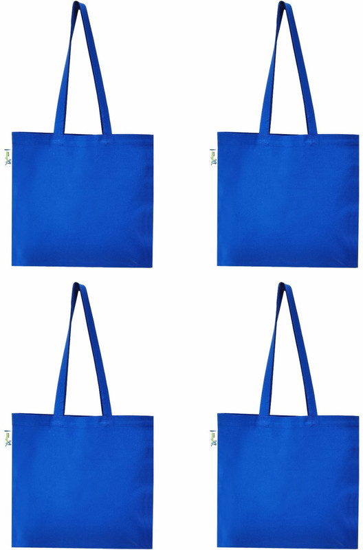 Vantagekart Cotton Plain Tote Shopping Bags Pack of 6 Grocery Bags(Yellow)