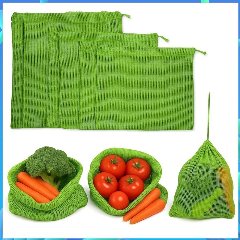 paramdhyey Reusable Cotton Storage Bags for Fridge Grocery Bag(Green)