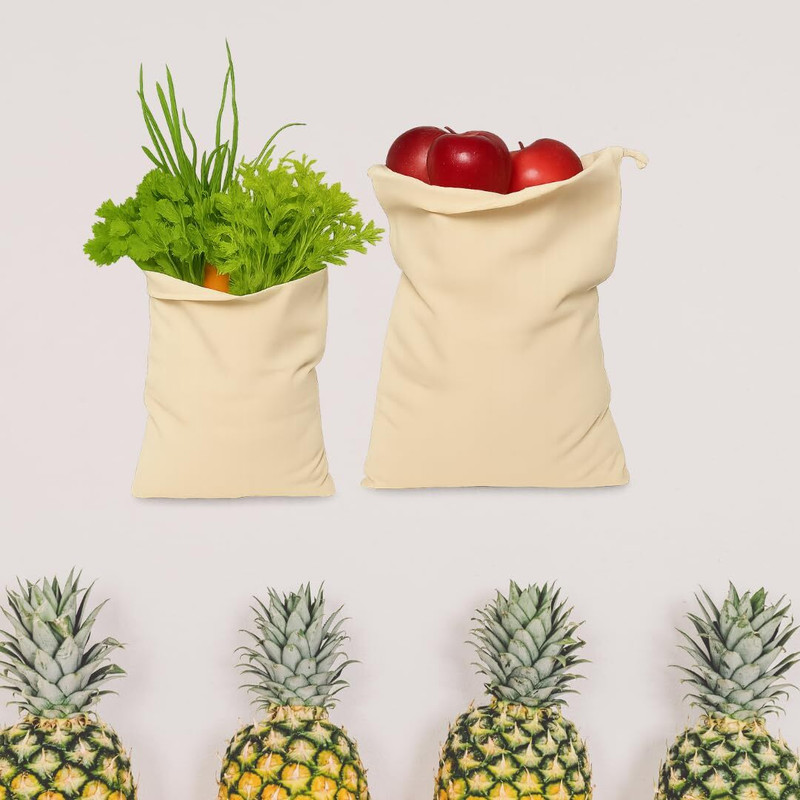 CREZORA Eco Friendly Cotton Food Storage Bags(SIX STAR) Grocery Bag(White)