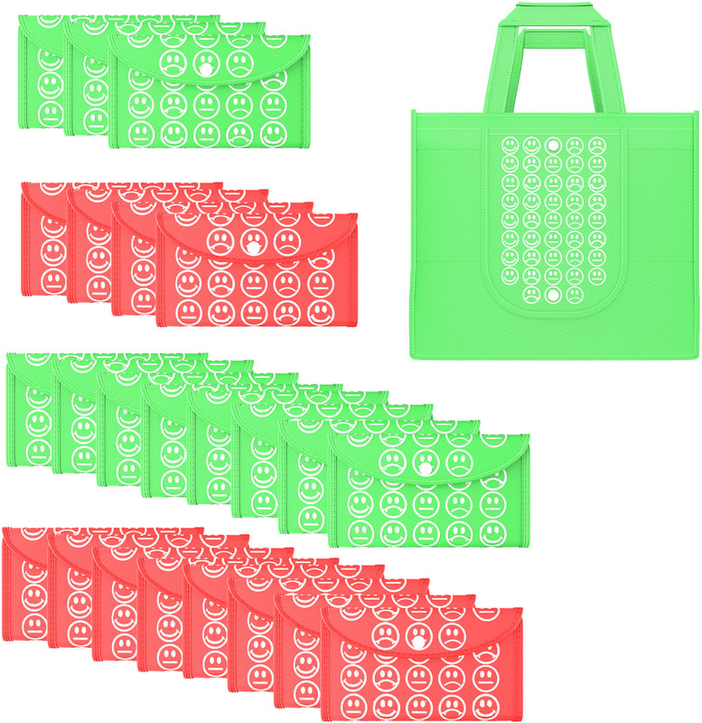 KUBER INDUSTRIES Pack of 24 Grocery Bags(Green, Red)