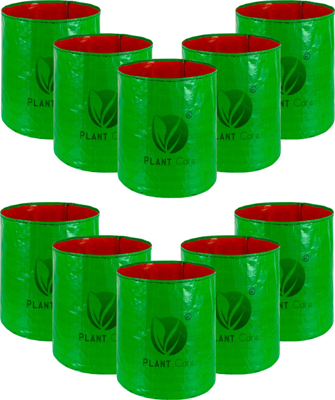 PLANT CARE 9x9 Inch HDPE Grow Bags Pack of 10 for Home Gardening and Plant Nursery Grow Bag