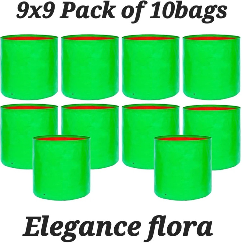 Elegance Flora Flower Plants Pots 9X9 (Pack of 10) Grow Bag