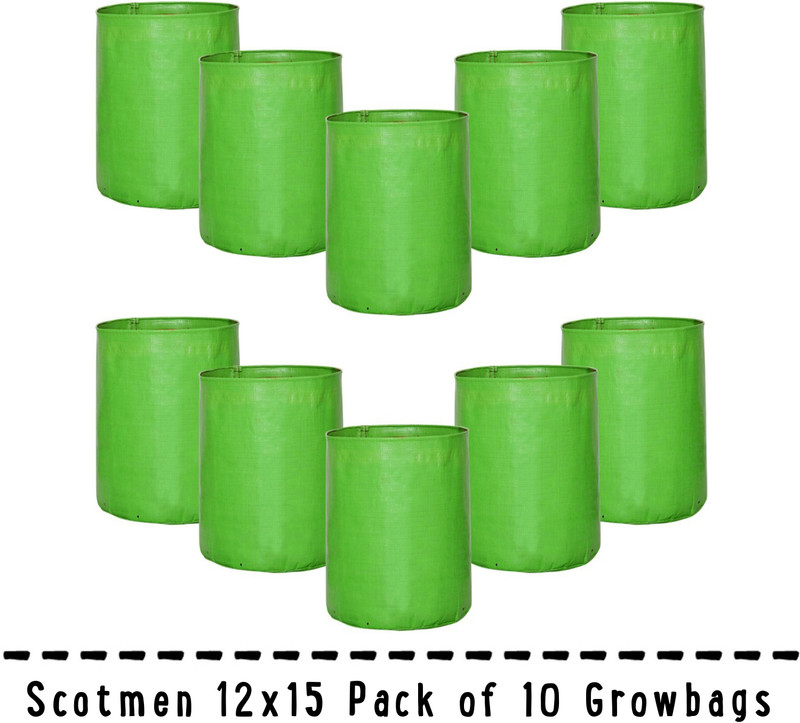 SCOTMEN Terrace and Balcony Gardening, Vegetable Big Size Plant Bag 12x15 Pack of 10 Grow Bag