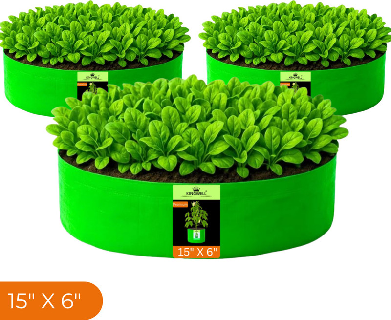 Kingwell grow bag 15*6 inch UV Treated grow bags for Terrace Gardening, Leafy vegetable Grow Bag