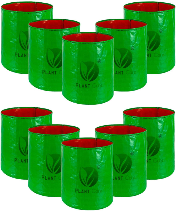PLANT CARE PLANT CARE Big Grow Bags (HDPE, Green) for Fruit Trees (9X9 Inch, Pack Of 10) Grow Bag