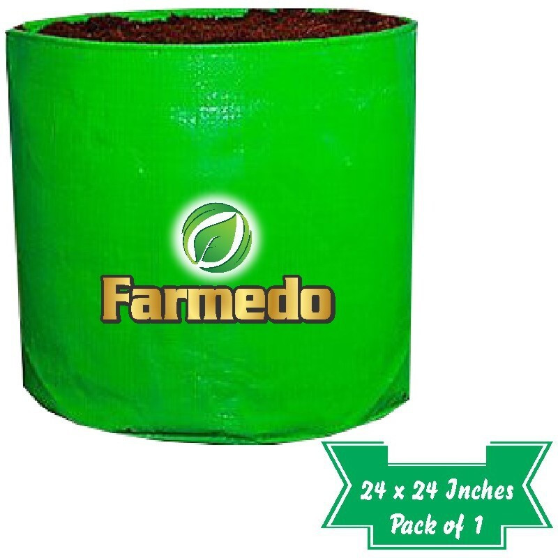 FARMEDO Terrace Gardening Vegetable, Green Grow Bag, 24"Inches X 24"Inches" (Pack of 1) Grow Bag