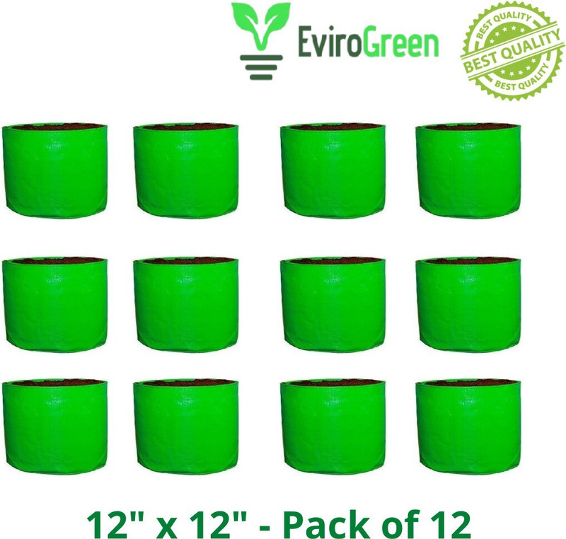 EVIROGREEN HDPE Grow Bag_250 GSM_12" X 12":_pack cf 12 Grow Bag