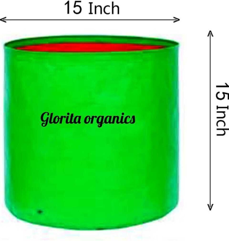 glorita organics HDPE 250GSM GROW BAG 15"*15" INCH PACK OF 01 Grow Bag