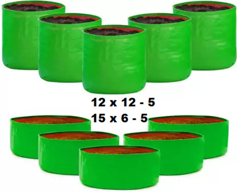 RSV OUTDOOR GARDENING, TERRACE GARDEN, INDOOR GARDEN, 12 INCH PACK OF 5 / 15X6 PACK OF 5 Grow Bag