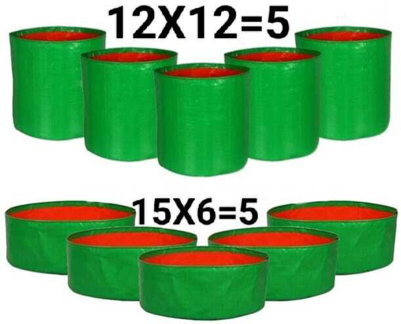 JIRSTAME JIRSTAME 12 X 12 inch -Pack of 5 & 15 X 6 inch -Pack of 5 for Gardening Grow Bag Grow Bag