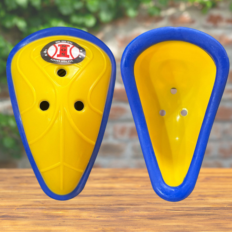 AYK GuardX Elite Cricket L Guard – Impact-Resistant Yellow Design Abdominal Guard