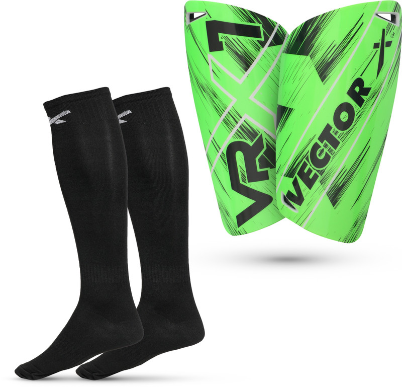 VECTOR X VRX7 Shin Guard with Blastic Football Stockings Combo Football Shin Guard