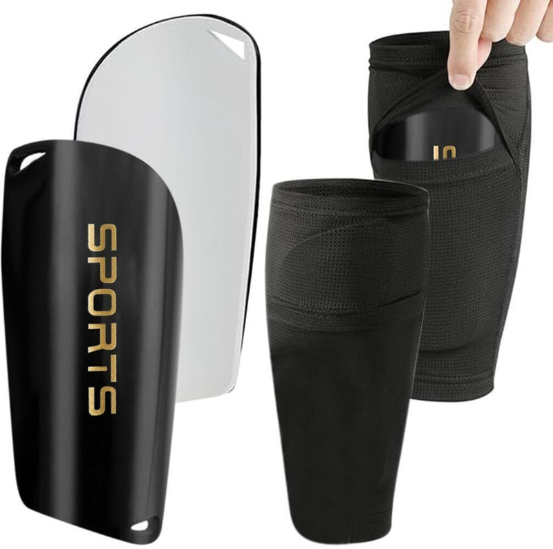 Verilux Shin Guards for Football with Anti Slip Sleeve Strong Cushioning for Kids Men Football Shin Guard