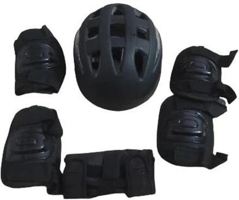 Garg Enterprises BLACK SKATING GUARD GRADE A Skating Guard Combo(Black)