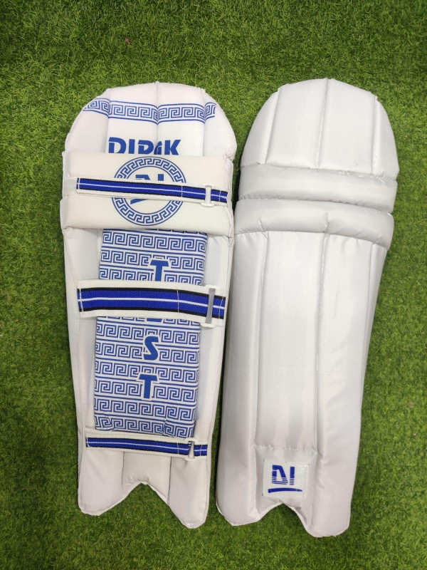 DAPAK Cricket Batting Leg Guard Pads Youth (36 - 38 cm) Batting Pad(White, MEN, boy)