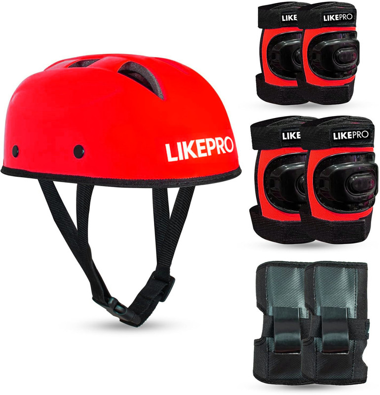 LIKEPRO Kids Skating Safety Set from for Ages 3-5-8-14 Boys Skating Guard Combo Skating Guard Combo(Black)
