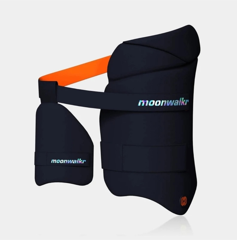 Brave Right Hand orange blue Cricket Guard Combo