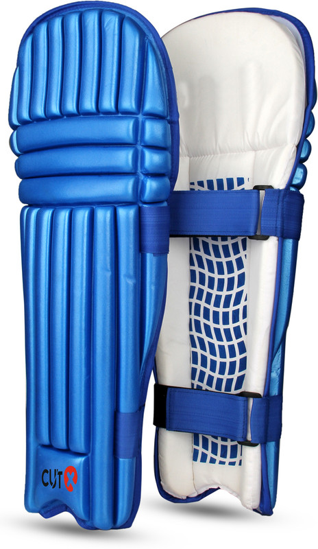 CUTX Cricket batting Legguard Zeal Moulded Blue 19Inch for 8 to 9 years Cricket Guard Combo