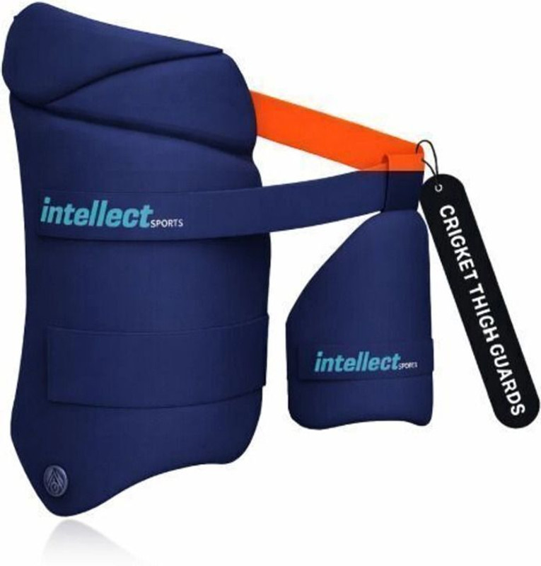 Intellect Creation Protective Gear for Right Hand Batter’s Height (5’3”- 5'8") Cricket AGE 12-15Yrs Cricket Thigh Guard(Black)