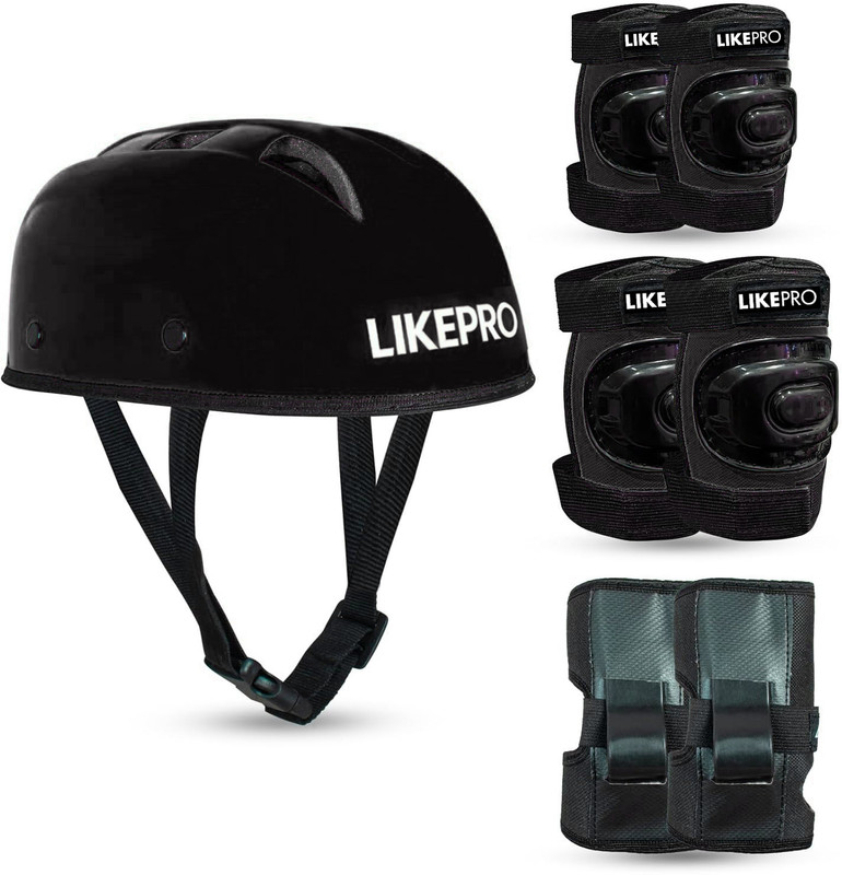 LIKEPRO Kids Skating Safety Set from for Ages 3-5-8-14 Boys Skating Guard Combo Skating Guard Combo(Black)