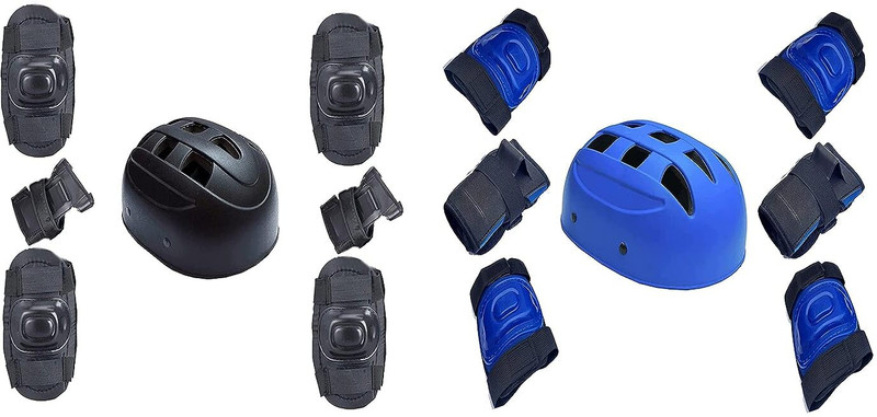 Addiction Skating/Cycling Guard, Elbow guard set of 2 blue and black Skating Guard Combo(Blue)