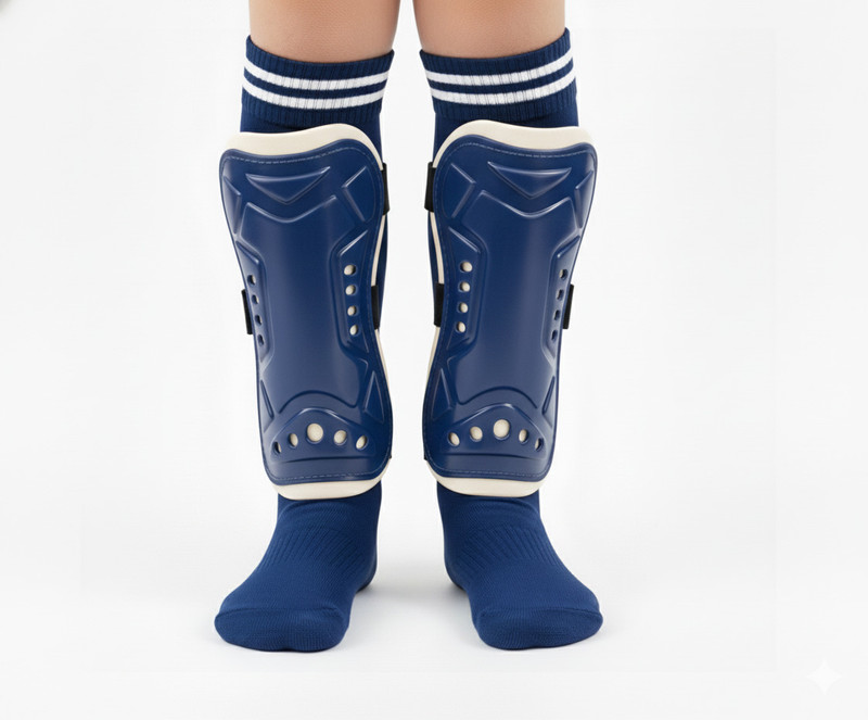 HK Sports Soccer gear integrated shin guards with compression socks for Football Skates Football Shin Guard(Blue)