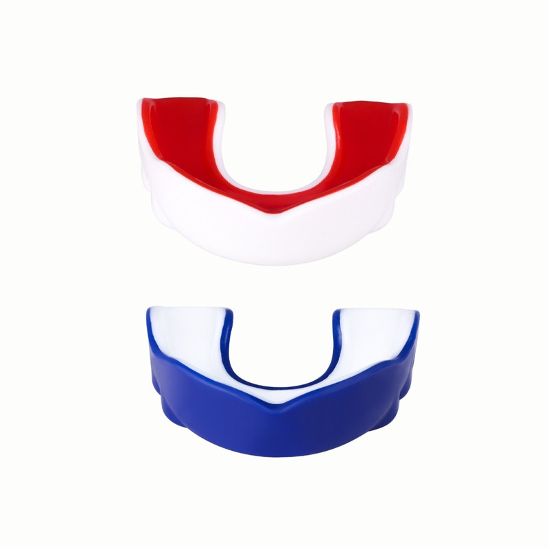 Mauzer Double Layer Mouthguard with Case Boil Bite Fit Breathable Teeth Protection Mouth Guard(Blue, Black)