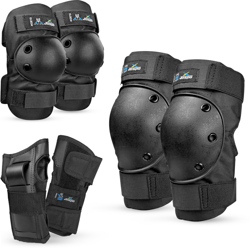 Jaspo Impact Protective Gear Set|Knee, Elbow & Wrist Guards with PE Shell,8mm EVA Foam Skating Guard Combo