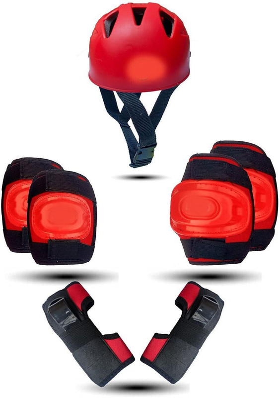 STYRKR Skating Kit for Kids (6-12 Years) |Cycling Safety Kit| Knee, Elbow_MK-99 Skating Guard Combo(Black)