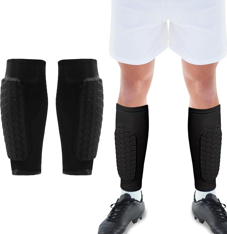 SNOWIE SOFT Soccer Shin Guards Padded EVA Cushion Anti Slip Silicone for Teens and Adults Football Shin Guard