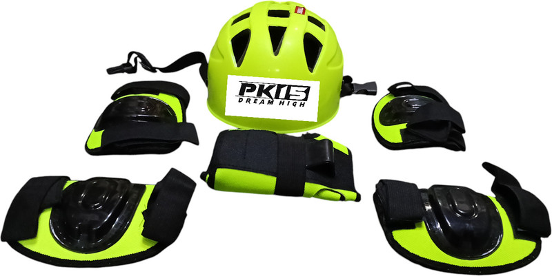FIT AND CURE Full Protective Skating Pads Set | Comfortable & Lightweight Design Skating Guard Combo(Green)