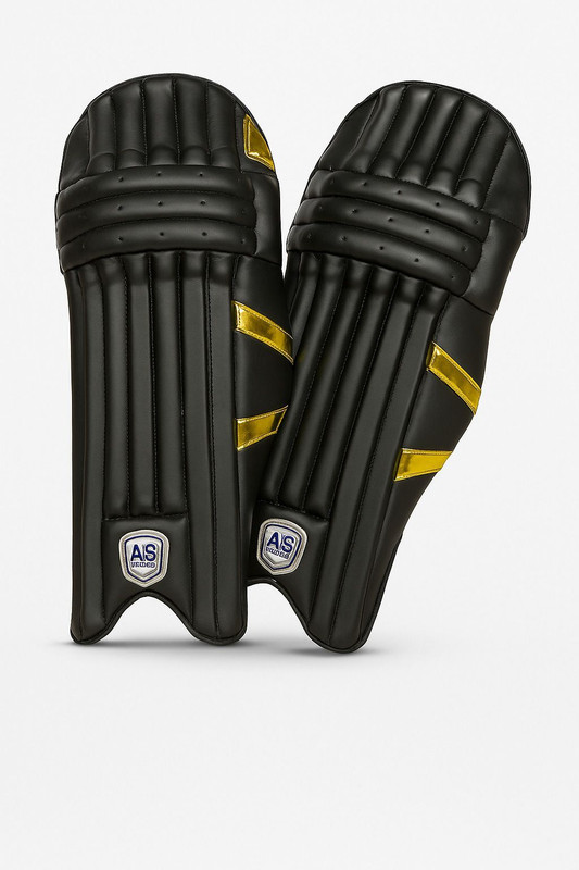 Intellect Creation TITANIUM PLUS TOURNAMENT BATTING PADS WITH PREMIUM LEATHER AND BAMBOO STICKS Men's (39 - 43 cm) Batting Pad(Black, Men, Boys)