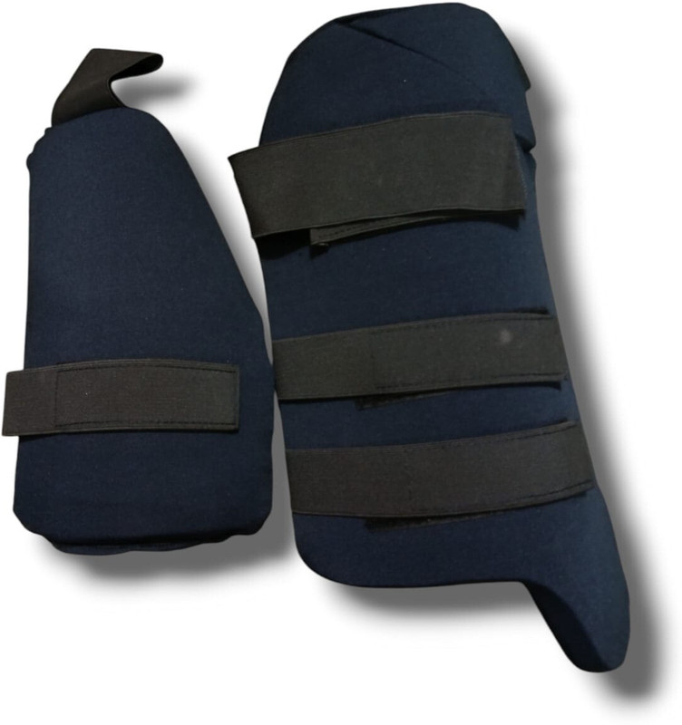 ASCG Thigh Guard with Triple Strap Design, Navy, Protective Sports Equipment Cricket Guard Combo(Black)