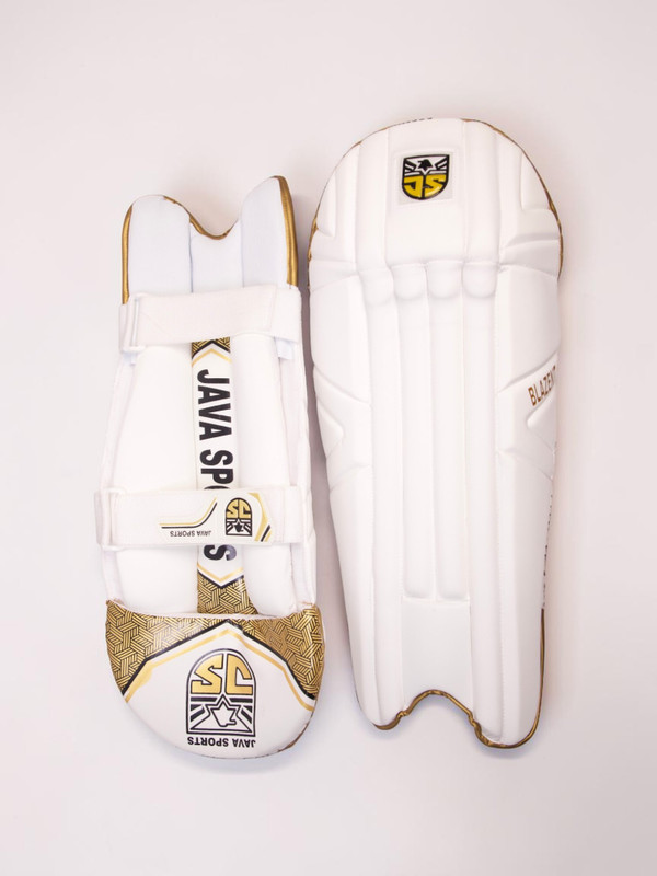 JAVA Blazent Wicket Keeping Pad Mens Cricket Guard Combo(White)