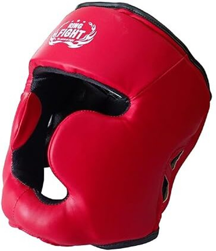 Ring Fight MMA Training Headgear Muay Thai Full Face Protection Boxing Head Guard(Red)