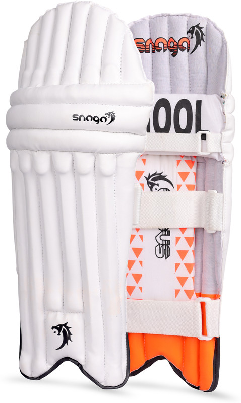 Snaga Cricket Batting Legguard For Mens with Advanced Shock Absorption 27 INCH Cricket Guard Combo(White)
