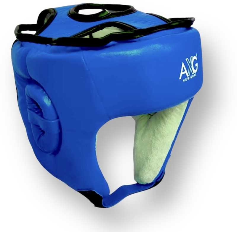 AXG NEW GOAL Pure Leather Immortal Contest for Seniors Boxing Head Guard(Blue)