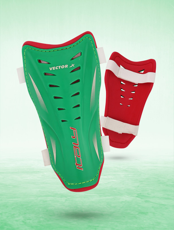 VECTOR X Italy Medium Football Shin Guard(Red, Green)