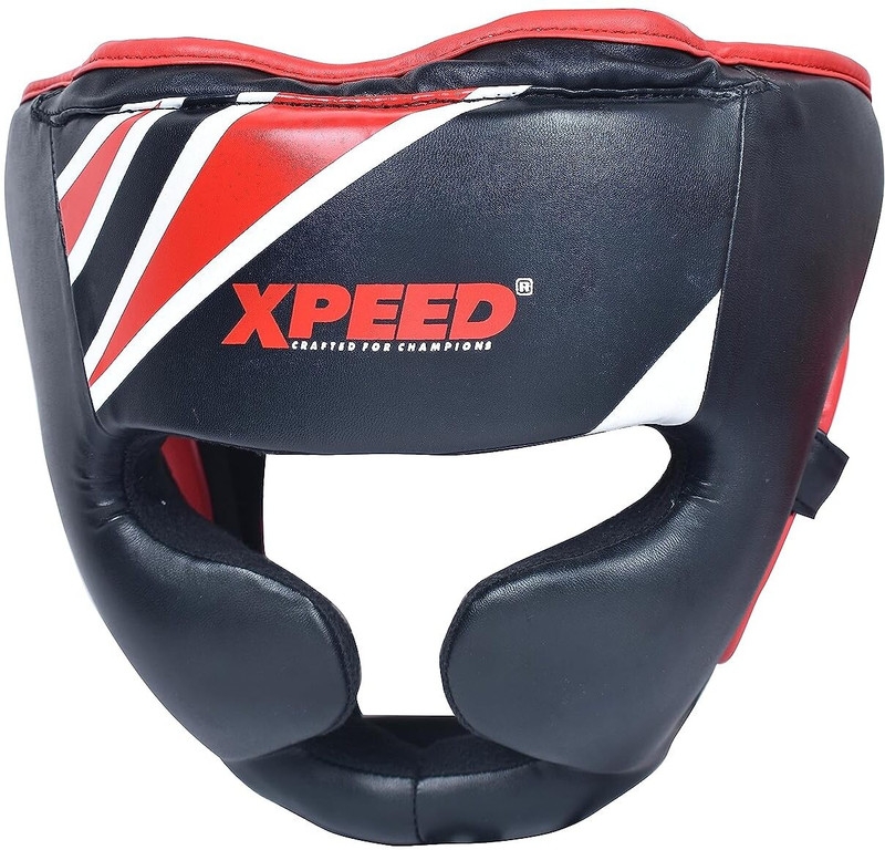 XpeeD Versatile Sparring Headguards Made with PU Material for Boxing Set of 1 (XL) Boxing Head Guard(Red, Black)