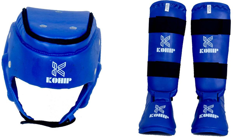 KOHIP KARATE LARGE KIT Head Protector Guards Karate Shin Pad Mouth Guard