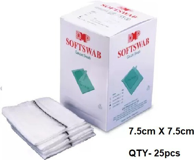 Ashni DMP SoftSwab Gauze Swab 25x5 125 pcs Sterile Gauze Dressing Pad Sterile Gauge Roll(7.5 cm 7.5 cm 125 Rolls)