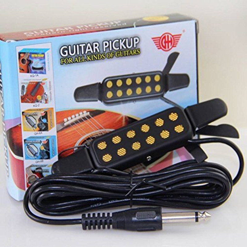 SPEHUB Acoustic Electric Guitar Pickup Audio Transducer Amplifier 12 Hole 1/4" Cable Electro-acoustic Guitar(Black)