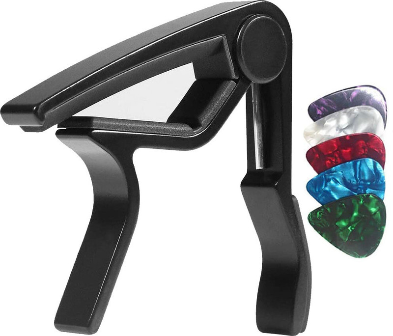 IMAGINEA Quick‑Change Metal Guitar Capo – One‑Handed Trigger (Acoustic/Ukulele) Clutch Guitar Capo(Black)