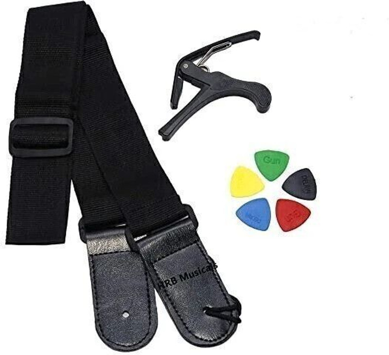 TechBlaze Guitar Capo with Guitar Belt for Acoustic Electric Guitar Capo for Ukulele Clutch Guitar Capo(black)