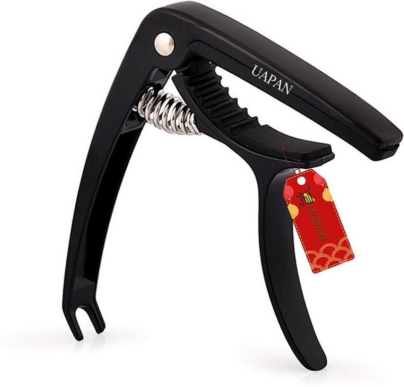 UAPAN Guitar Capo One-Handed Trigger Design,Ukulele, Black (Metal Capo) Spring Guitar Capo(Black)