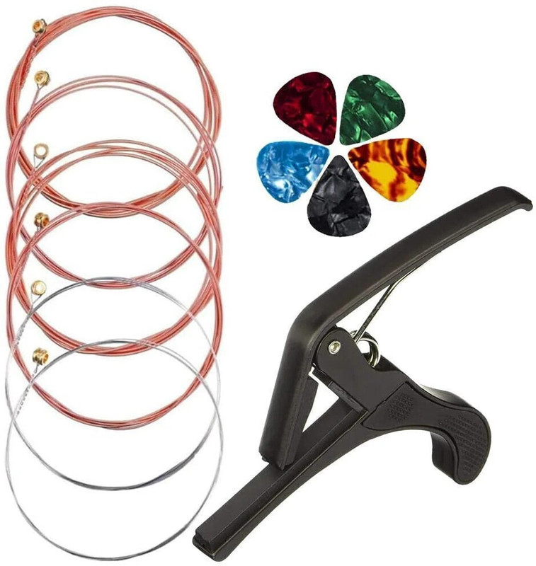 TechBlaze Metal Alloy 6 String Acoustic guitar Clutch Guitar Capo(black)