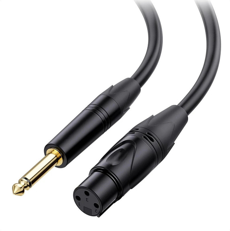 Mocking Bird XLR Female to 6.35mm TS Jack for Party Speaker/Amplifier/Keyboard Guitar Cable Single Angled XLR Patch Cable(3 m in Length)
