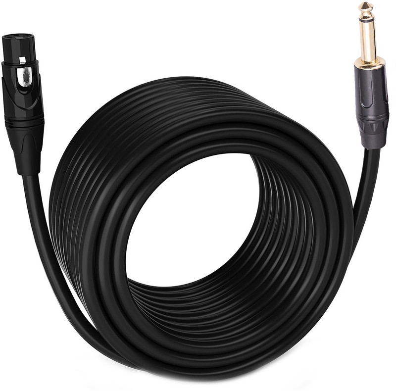 Mocking Bird 6.35mm Gold Plated Stereo TRS Male to XLR Female Mic Cable for Microphone,DJ Single Angled XLR Patch Cable(15 m in Length)